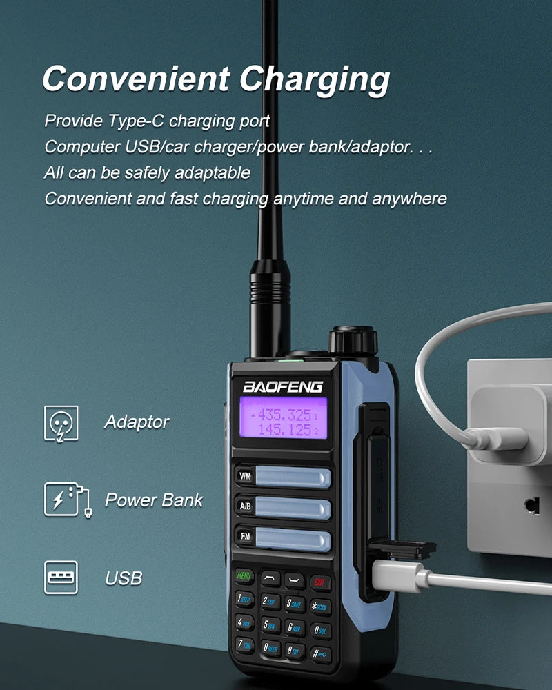 Waterproof Walkie Talkie Dual Band High Power Radio Dual Band Vhf Uhf CB Ham Radio Long Range