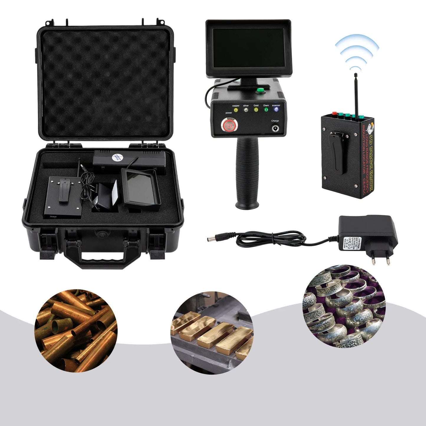 Metal Finder,3937ft Range 98.4ft Deep Metal Long Range Underground Gold Detector W/ 3D LED Display