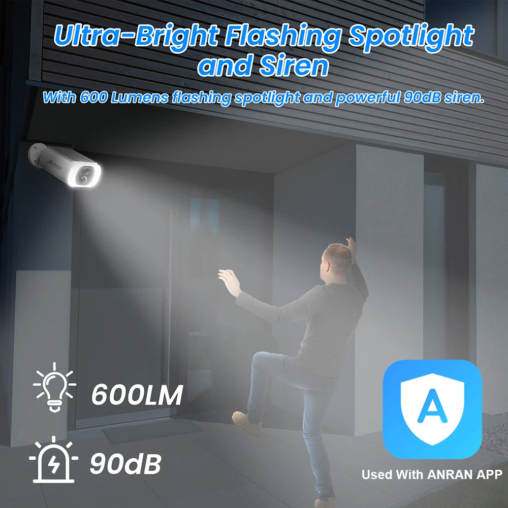 2/3/4 PCS Wireless WIFI Camera 2.4G 3MP Battery Solar SecurityFlood Color Night Vision Local Alarm