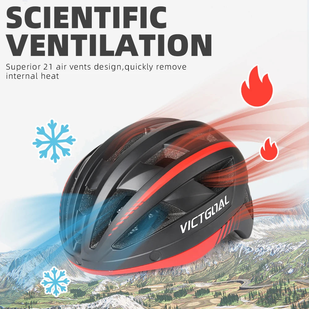 Safety Helmet,Men Women Visor Goggles LED Rear Light,Mountain,Bicycle Racing Cycling Helmets