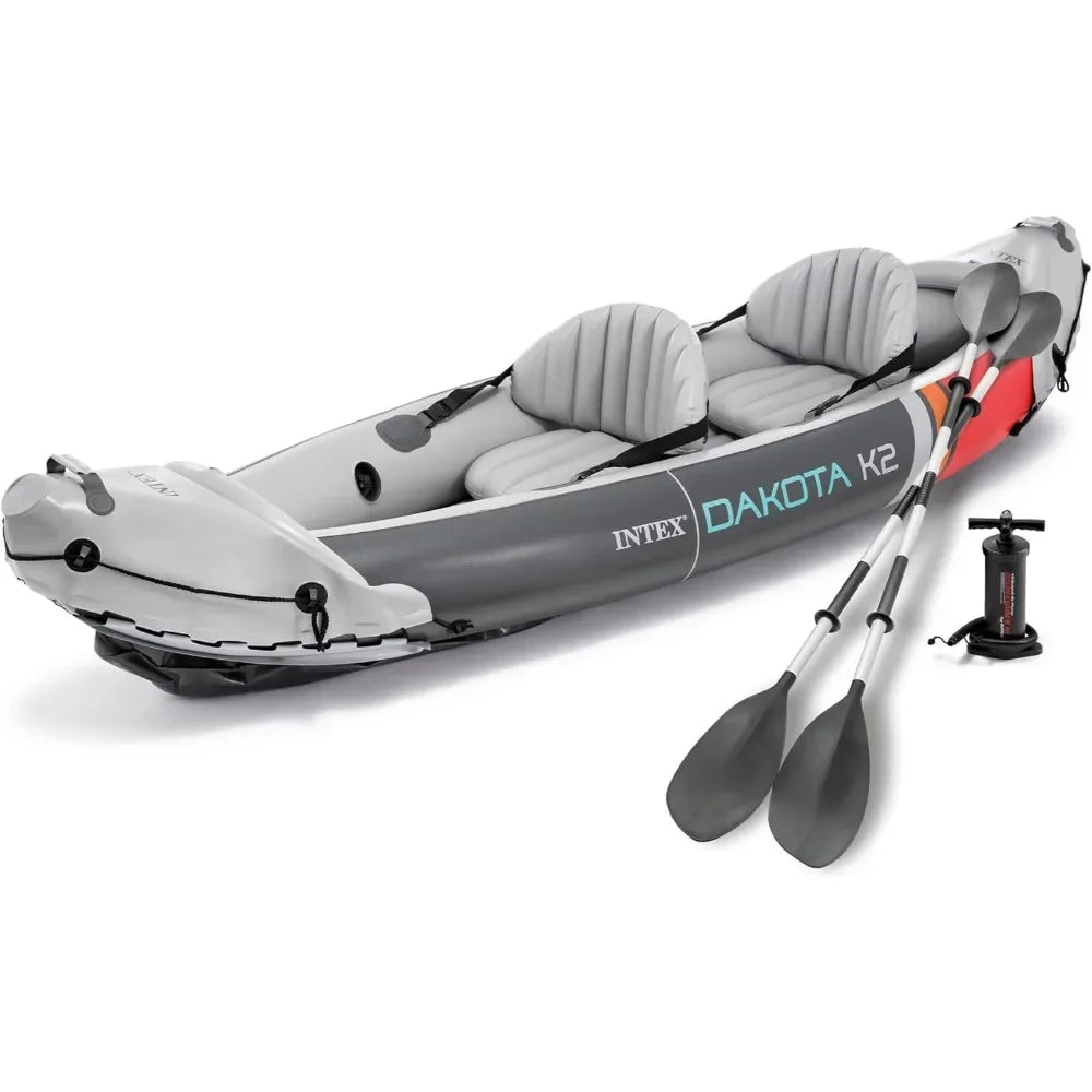 2 Person Inflatable Kayak, Accessory Kit, 86Inch Oars,Air Pump, Carry Bag