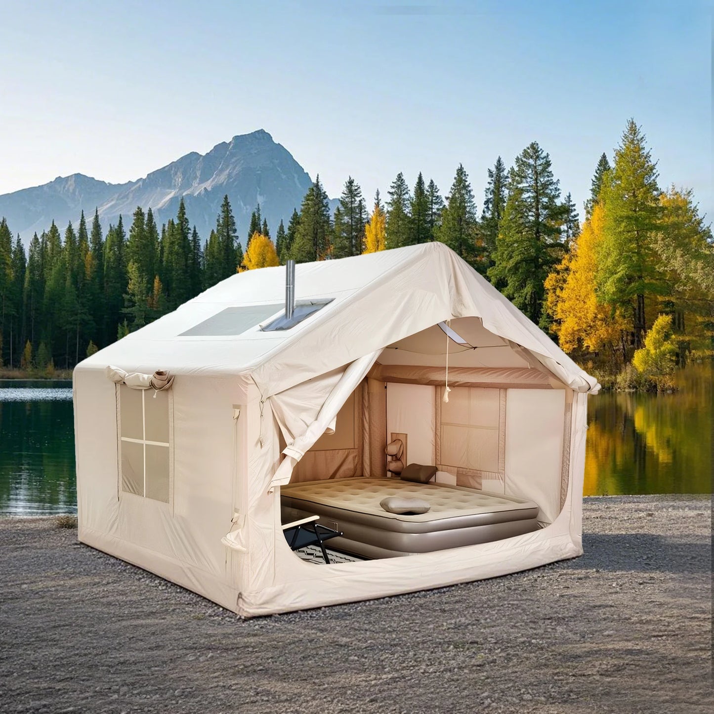 6-8 People Inflatable Tent/house, waterproof,4 season Blow up, Camping,Glamping Easy Setup