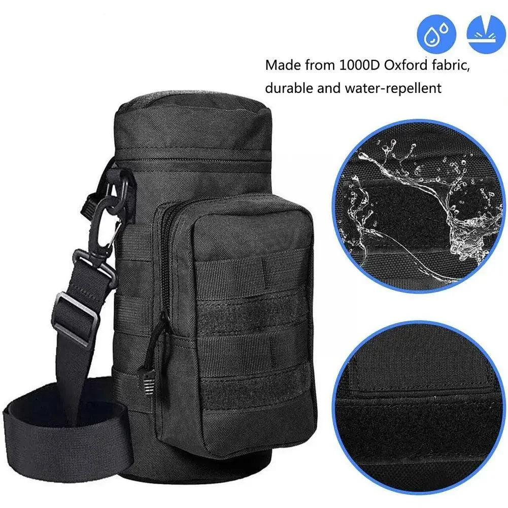 Molle Water Bottle Holder Bag Hydration Carrier Kettle Pouch with Strap Fits Up to 32 oz.
