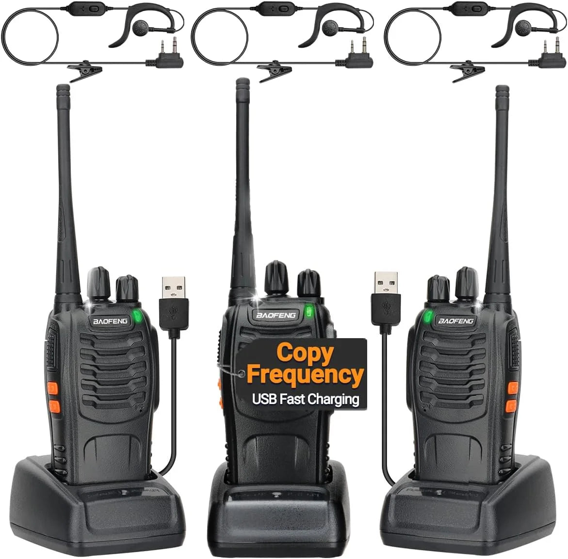 3/6PCS Walkie Talkie Wireless Copy Frequency UHF Long Range High Power Upgraded VOX Ham Two Way
