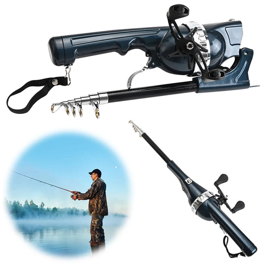 Portable Folding Fishing Rod Telescopic ,Reel Line Travel Rods Carbon Fiber Spinning Rod
