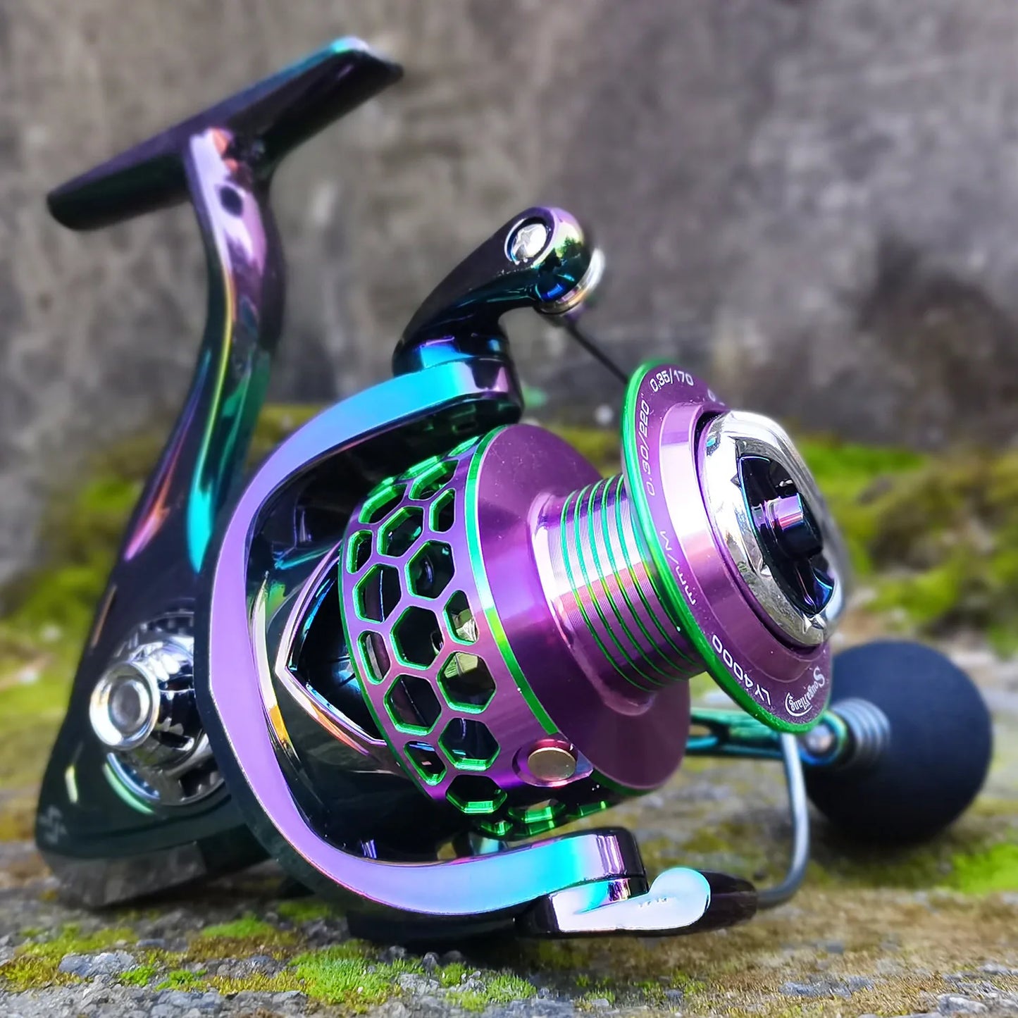 Fishing Reel Colorful Alum Spool Ultra Smooth Light Weight Spin Reel 13+1 BB for Carp Bass Trout