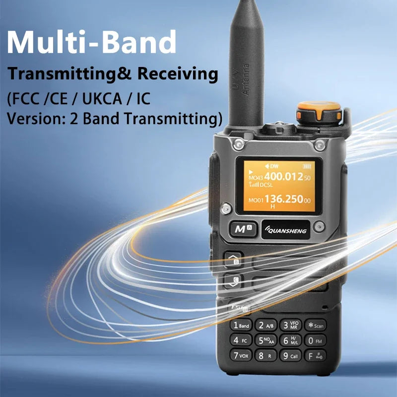 UV-K6 Walkie UVK58 Air Band Radio TyepC Charge UHF VHF DTMF Scrambler NOAA Wireless Frequency 2 Way