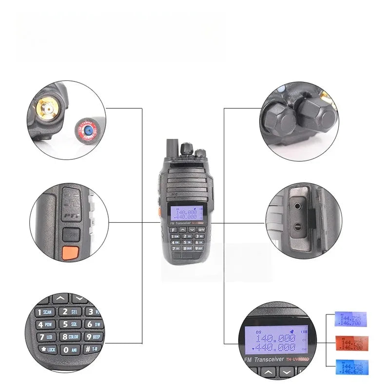 3800mAh UV8000D ,TYT Walkie Talkie 5 KM Dual Band VHF UHF10W 5km Cross-band Repeater Function tyt