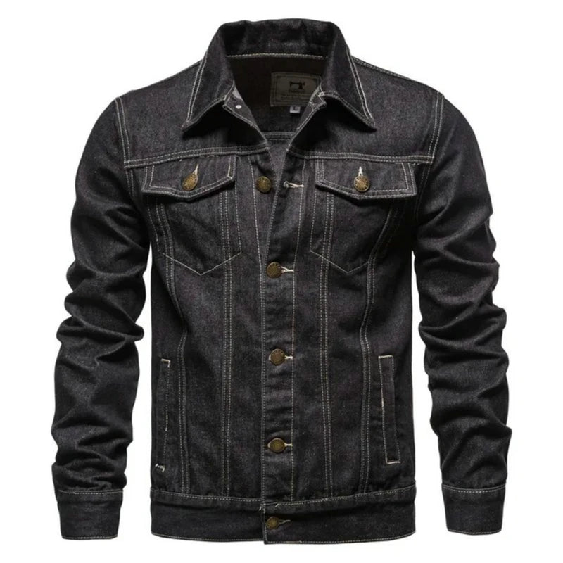 New Autumn Men's Casual Workwear Jeans Jacket Loose Casual Versatile Youthful Male