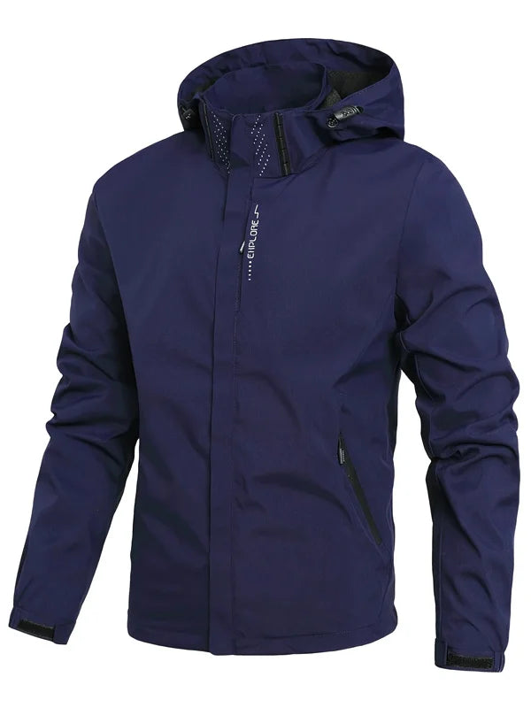 Men's Waterproof Rain Jacket Lightweight Outer Hooded Outdoor Hiking Windproof Jacket Climbing
