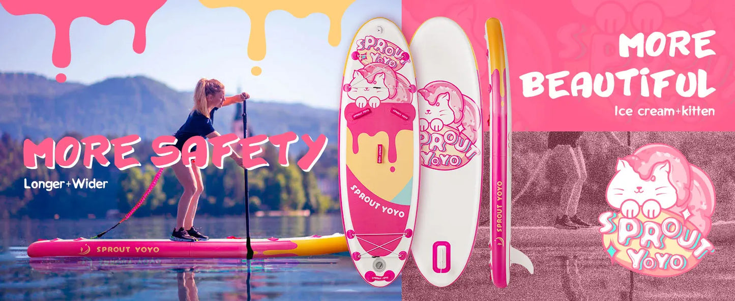 Kids Stand Up Paddle Board, Inflatable SUP Accessories, Wide Stable Design.