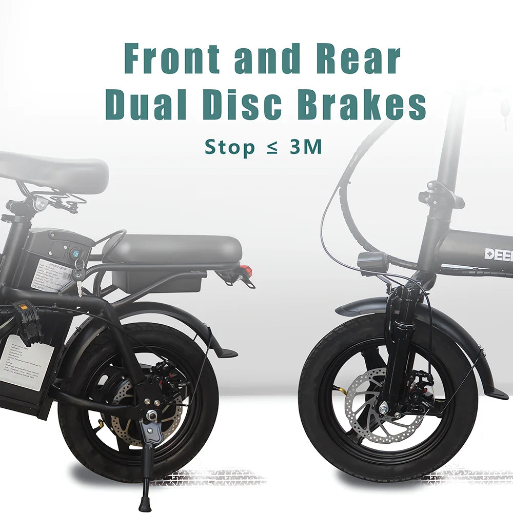 14 Inch Foldable E-Bicycle 400W Motor 48V 15AH Adult MiniSuitable for City Commuting Travel