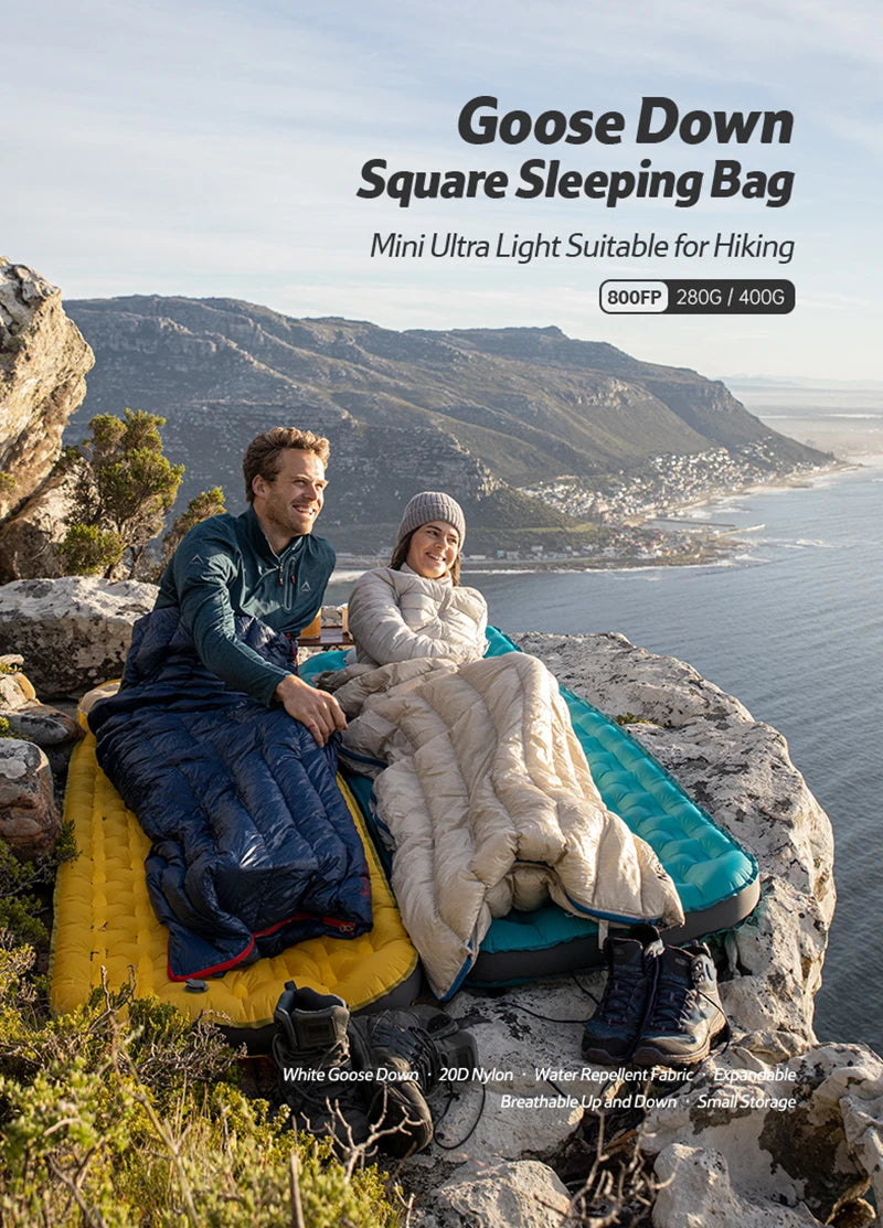 Goose Down Sleeping Bag Camping Ultralight Winter Waterproof