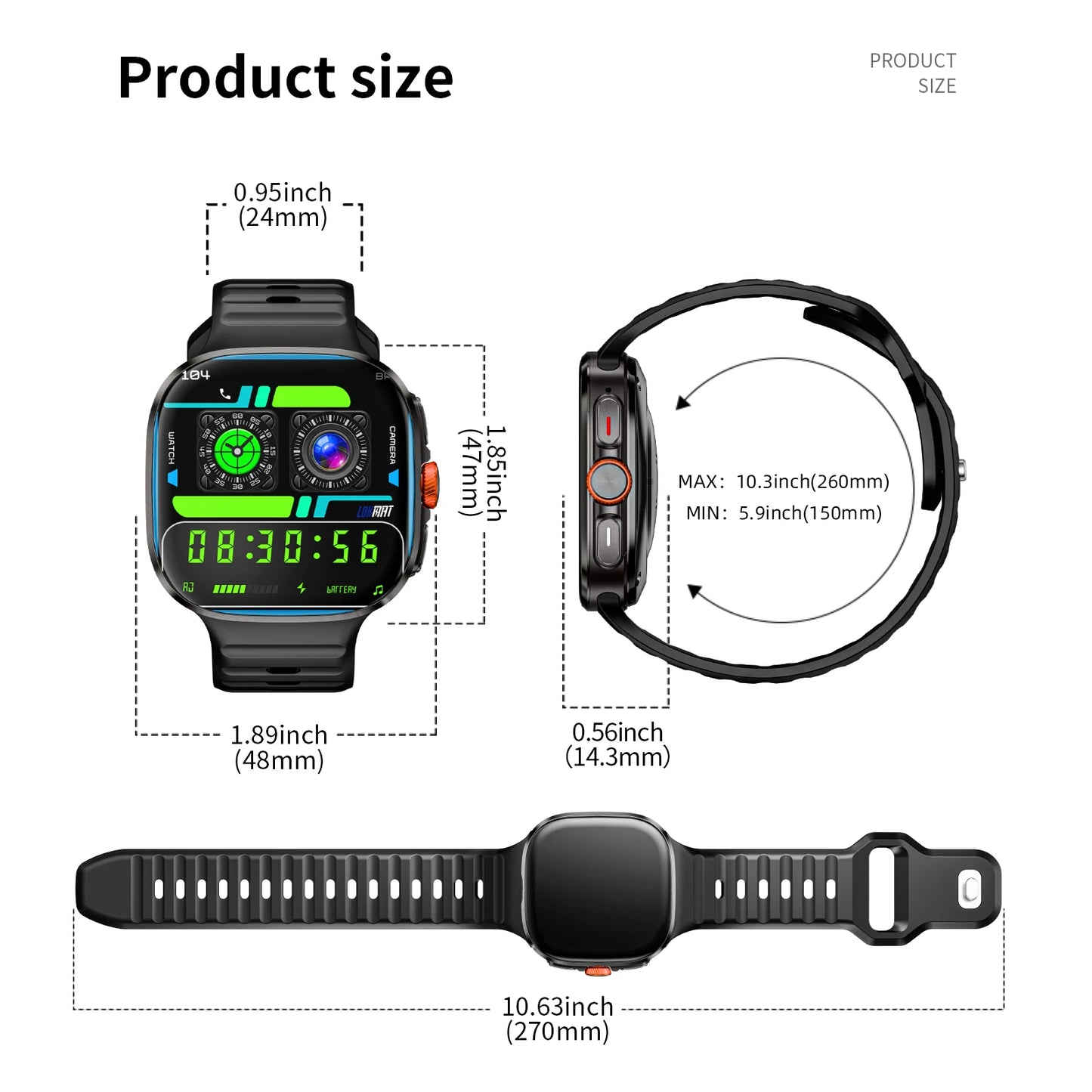 LOKMAT New APPLLP 6 MAX Android Smart Watch Phone Amoled Touch Screen Rotating Camera AI Chatgpt