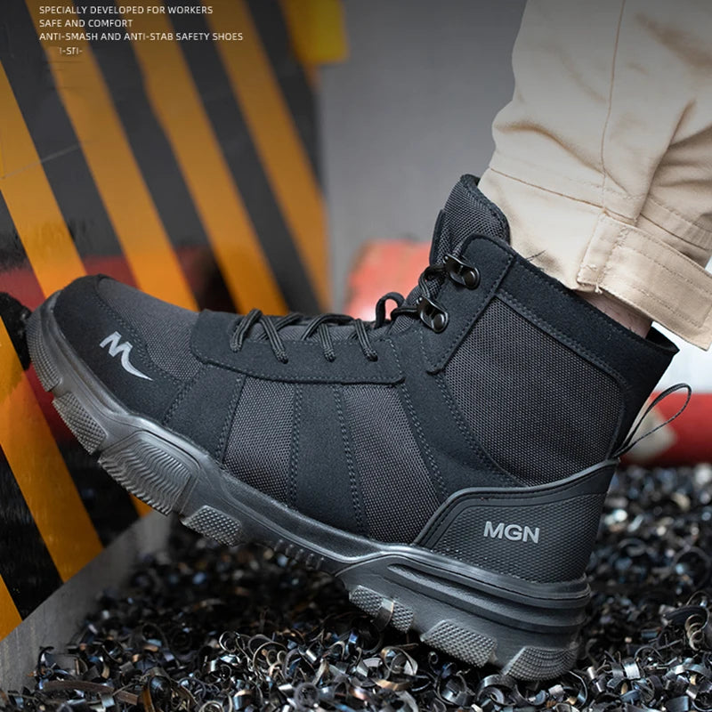 Boots Indestructible Safety Men Steel Toe Puncture-Proof Sneakers; Women Non Slip Work Shoes