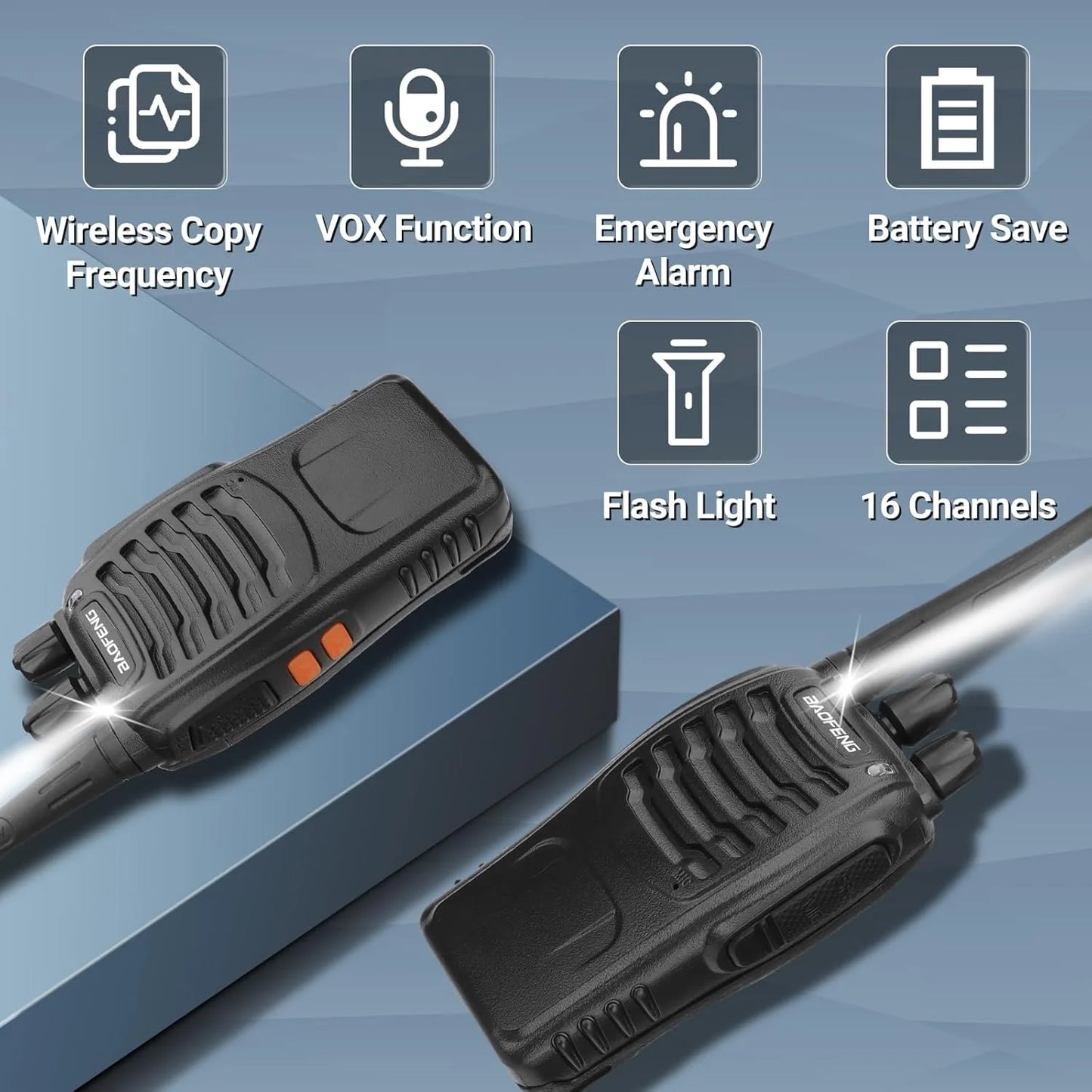 3/6PCS Walkie Talkie Wireless Copy Frequency UHF Long Range High Power Upgraded VOX Ham Two Way