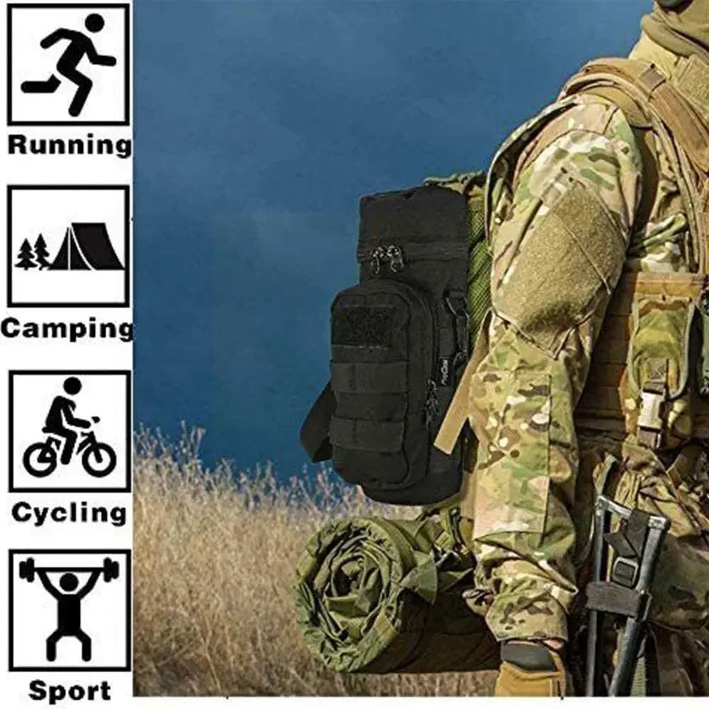 Molle Water Bottle Holder Bag Hydration Carrier Kettle Pouch with Strap Fits Up to 32 oz.