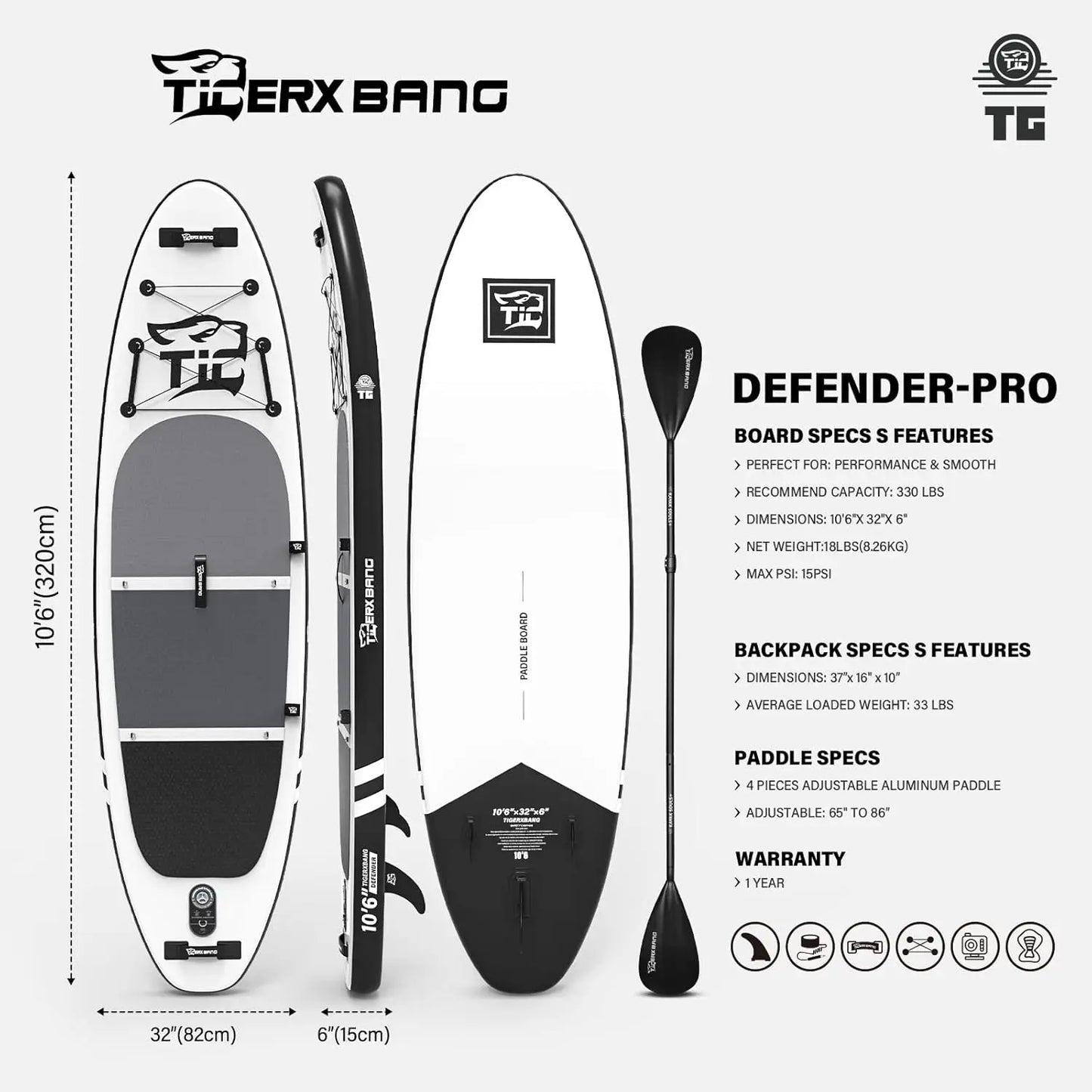 Inflatable Paddle Board with Premium SUP Accessories, AllroundAdults/Kids,Stand Up