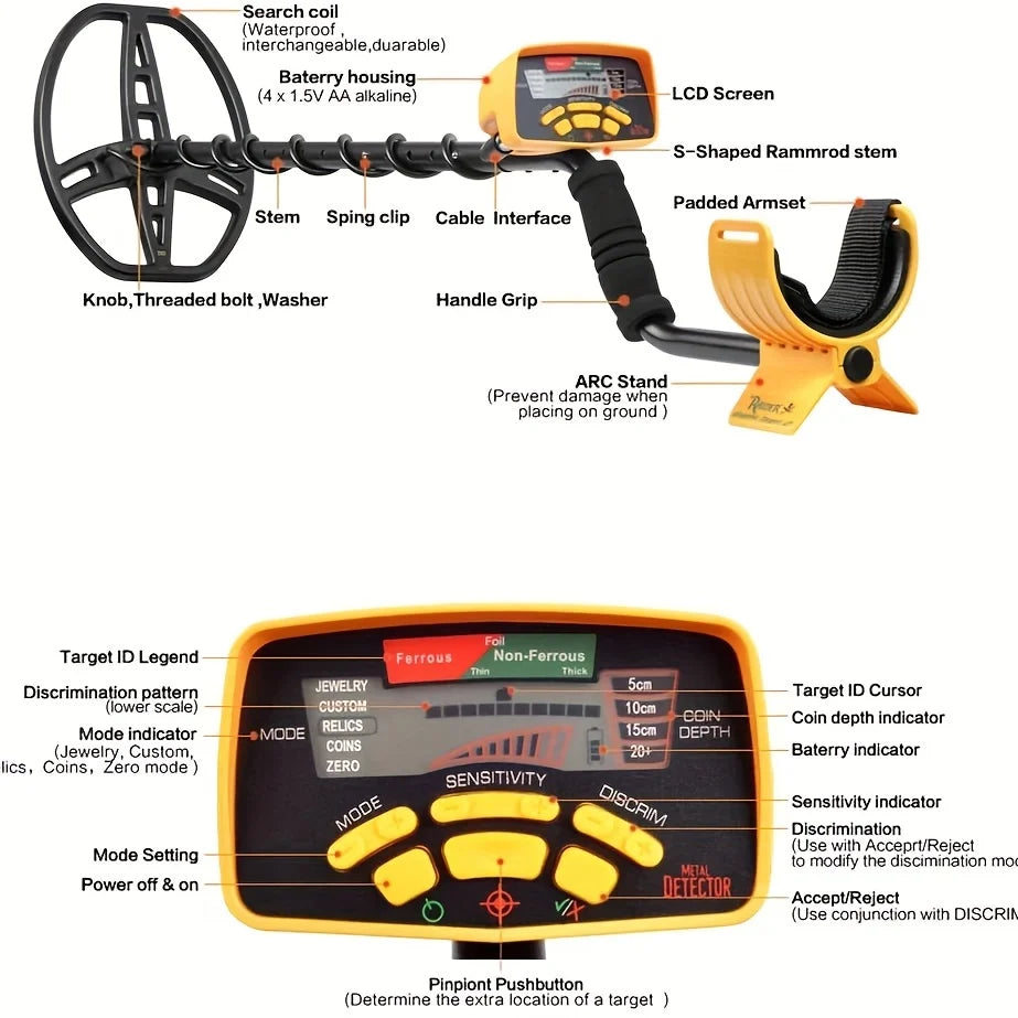 Underground Metal Detector Gold ,Treasure Hunt MD6350 Professional Detecting Equipment 2 yr warranty