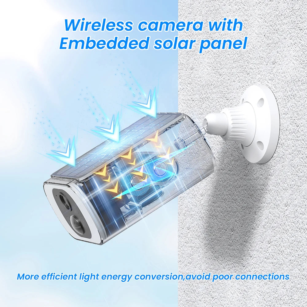 2/3/4 PCS Wireless WIFI Camera 2.4G 3MP Battery Solar SecurityFlood Color Night Vision Local Alarm