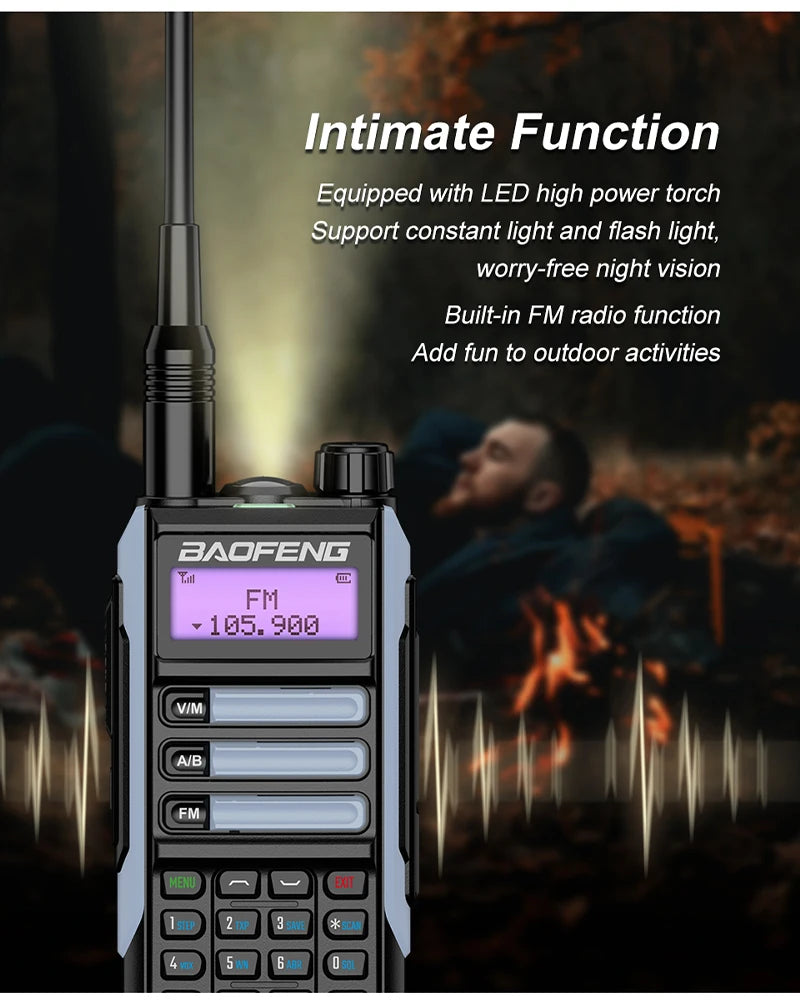 Waterproof Walkie Talkie Dual Band High Power Radio Dual Band Vhf Uhf CB Ham Radio Long Range