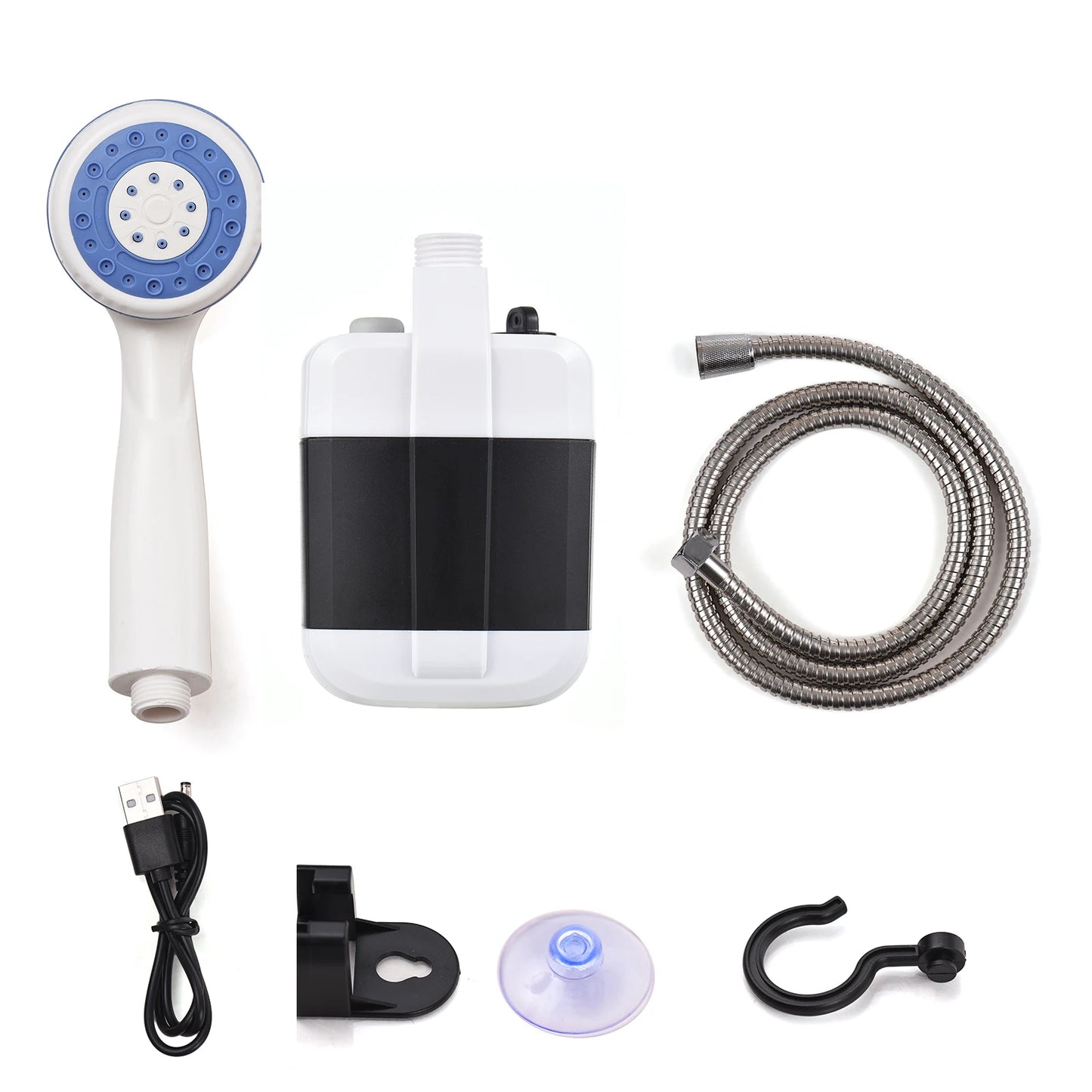 Portable rechargeable camping shower w/pump,camping car washing, gardening, pet cleaning