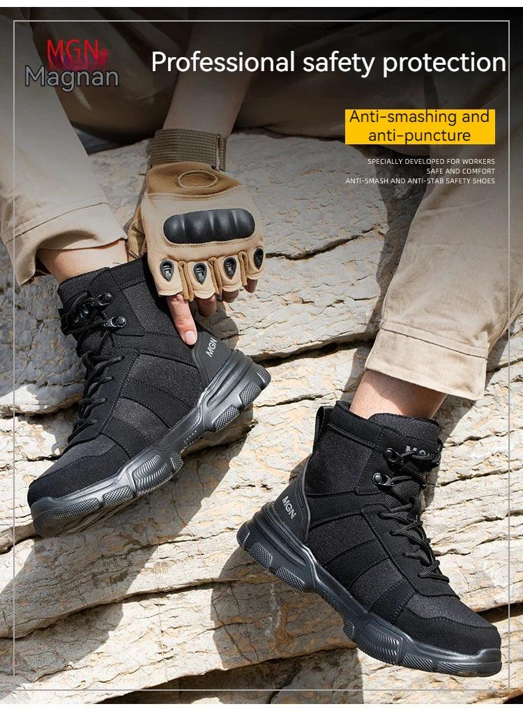 Boots Indestructible Safety Men Steel Toe Puncture-Proof Sneakers; Women Non Slip Work Shoes