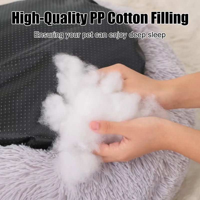 40-100cm Fluffy Pets Beds Large Round Super Warm Soft Cat Plush Nest