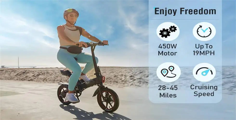 14" Ebike 450W Electric Bike,Adults, 18.6MPH 3 Riding Modes Mini , 36V 10AH Battery UL2849
