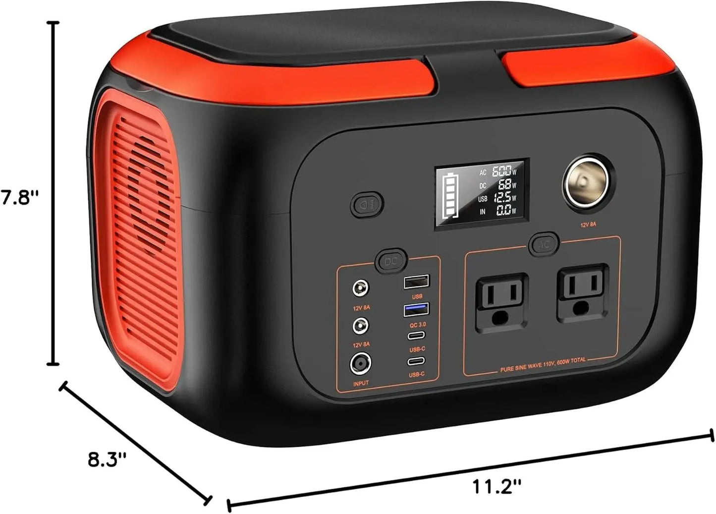 600W/300W/200W Portable Power Station,110V AC Outlets Solar Generator Storage Energy Camp RV Home