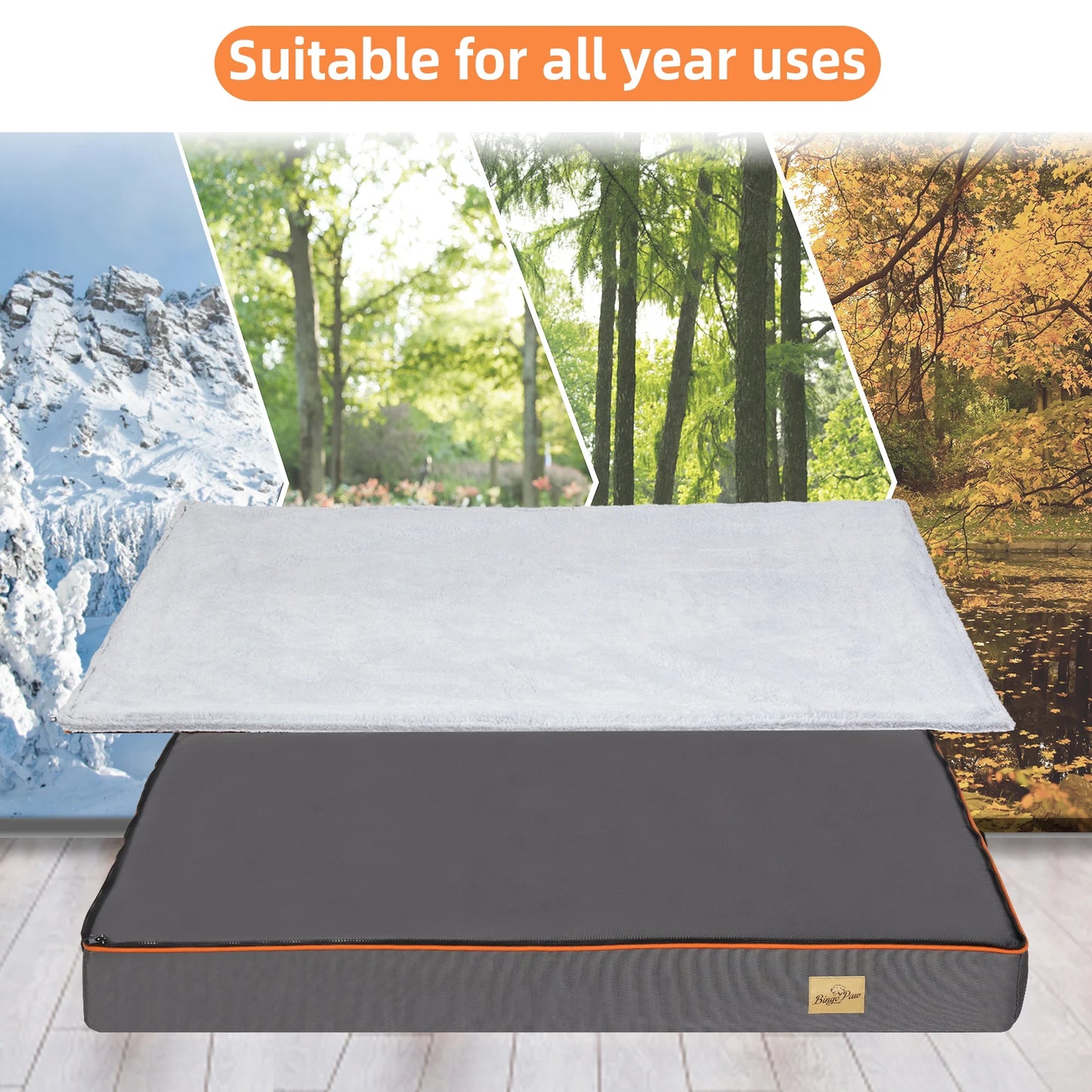 Dog Pet Bed Large Padded Orthopedic Foam Cushion with Washable Cover
