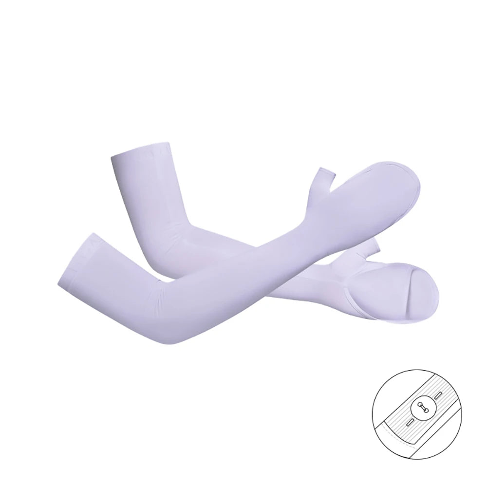 Sun Protection Long Gloves Woman Driving Anti UV Full Coverage Sleeves Ice Feeling Arm CoversUPF50+