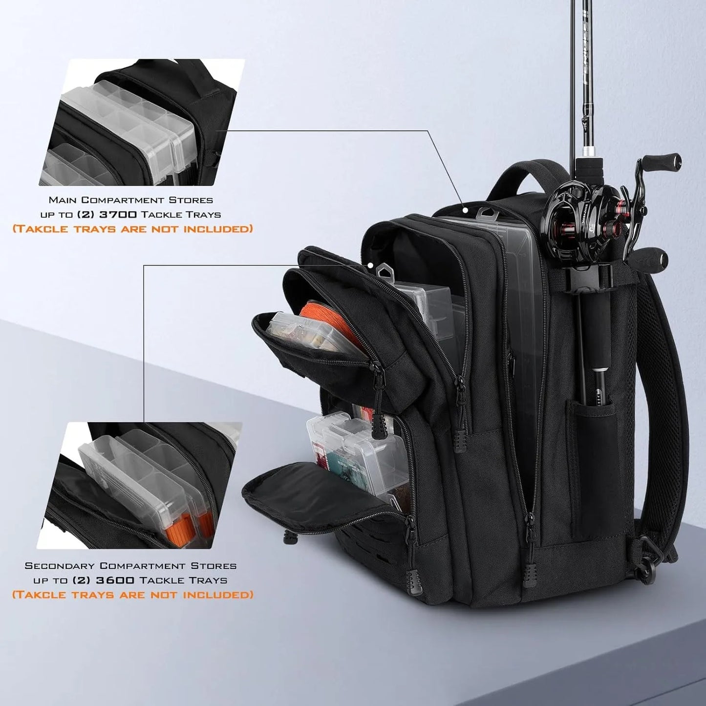 Tactical Fishing Sling Tackle Bag - Lightweight Fishing Backpack - Storage for Gear and Equipment