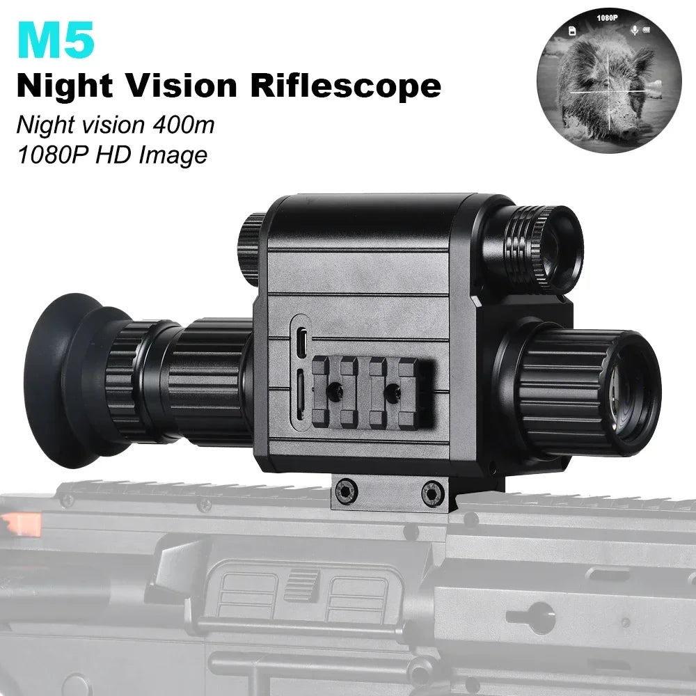 M5 Digital Riflescope Night Vision Scope Sight Infrared Monocular 1080P Video All in 1 for Hunting