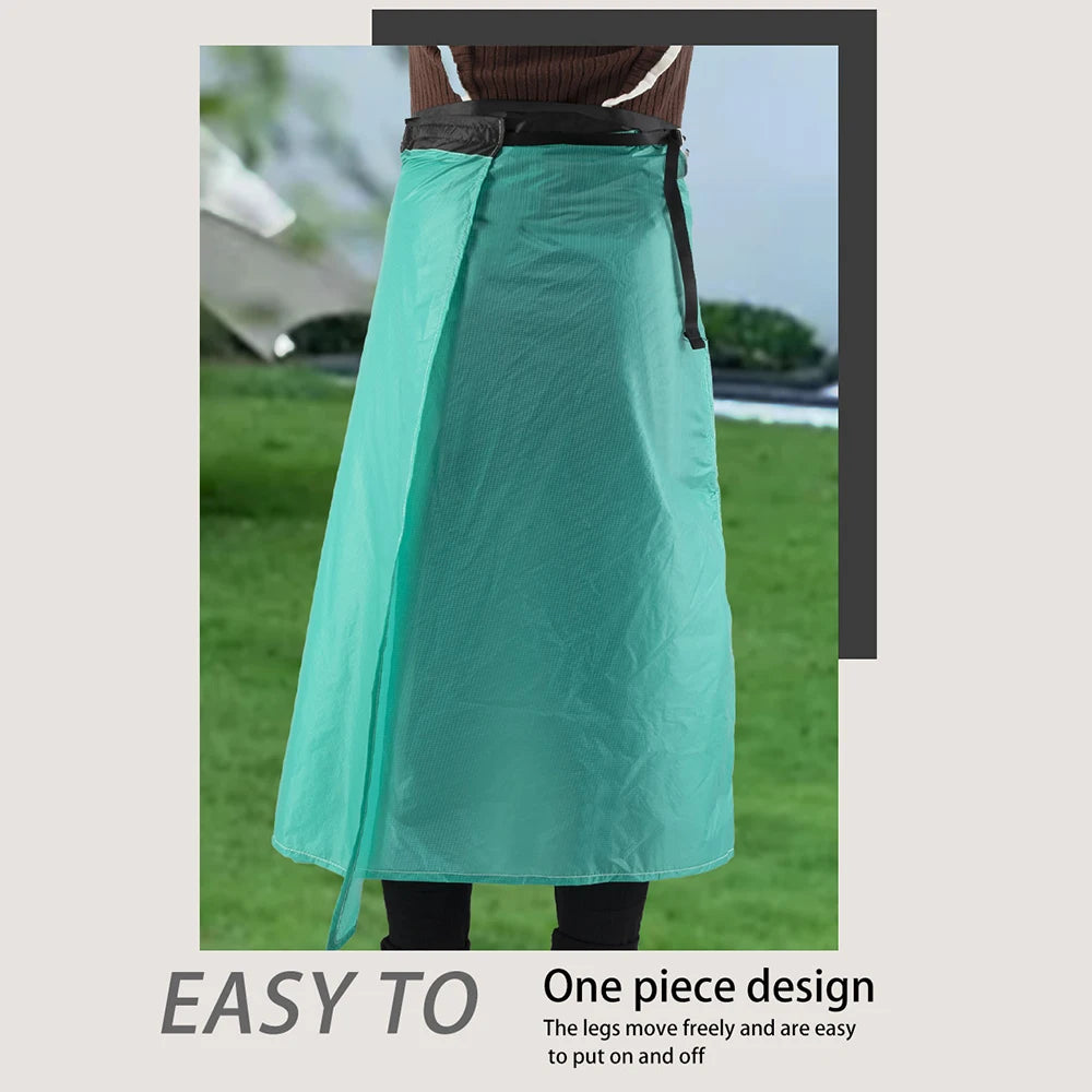 Waterproof Kilt Skirt Ultra Light Thin Rain Skirt Packable Windbreaker Kilt for Outdoor Hiking