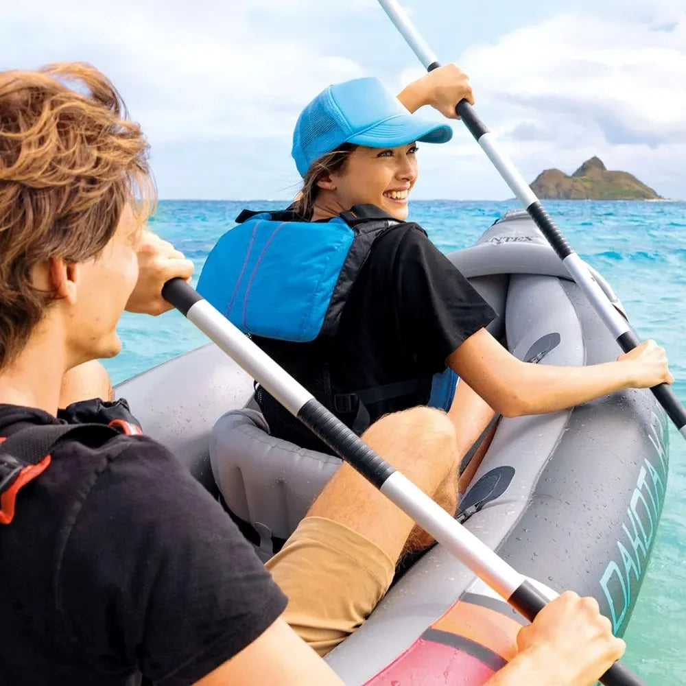 2 Person Inflatable Kayak, Accessory Kit, 86Inch Oars,Air Pump, Carry Bag