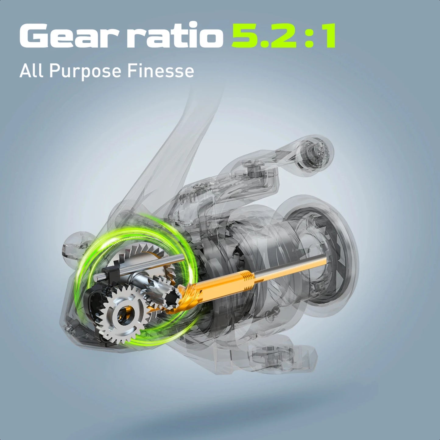 Spinning Reel 12kg Max Drag Graphite Reel, 9 + 1 Ball Bearings, 5.2 1 Gear Ratio Perch Bass.Pike