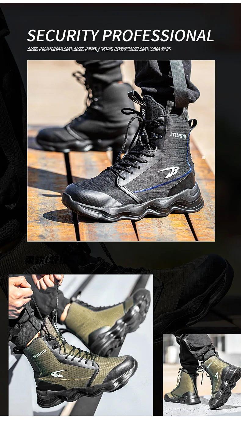 Fashionable breathable anti-smash and anti-puncture safety shoes