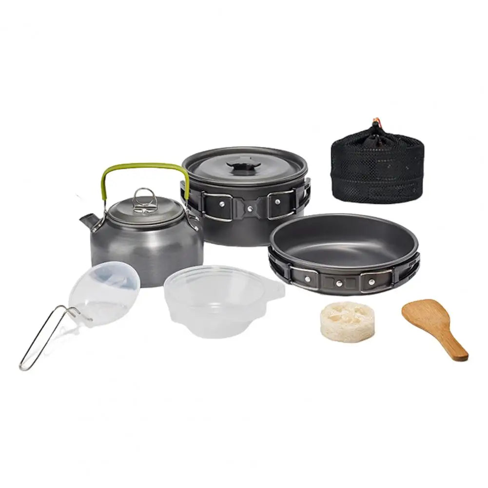Foldable Handle Cookware Camping Cookware, 2-3 People Non-stick Alumina Pots Pans Utensils