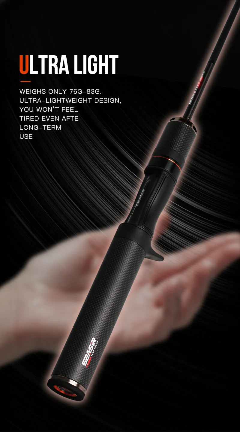 Black Arrow Spining Baitcasting Rod 4.92FT 0.8-10gUL Carbon Fiber FUJI O Guides BFS Two Sections