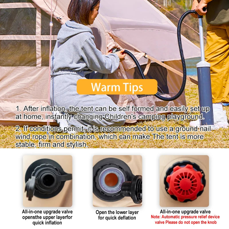 6-8 People Inflatable Tent/house, waterproof,4 season Blow up, Camping,Glamping Easy Setup