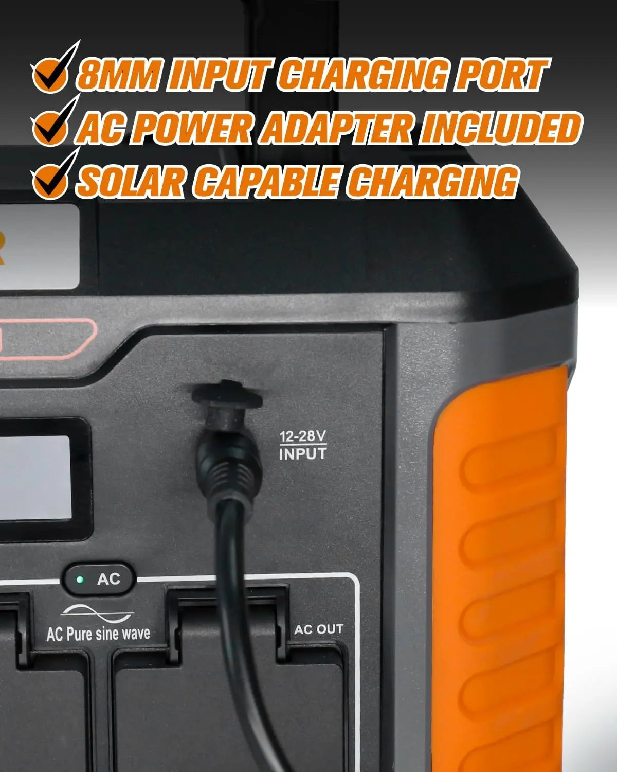 Portable Power Station 1000W Output 808Wh Capacity AC Outlet USB Ports Solar Charging Generator