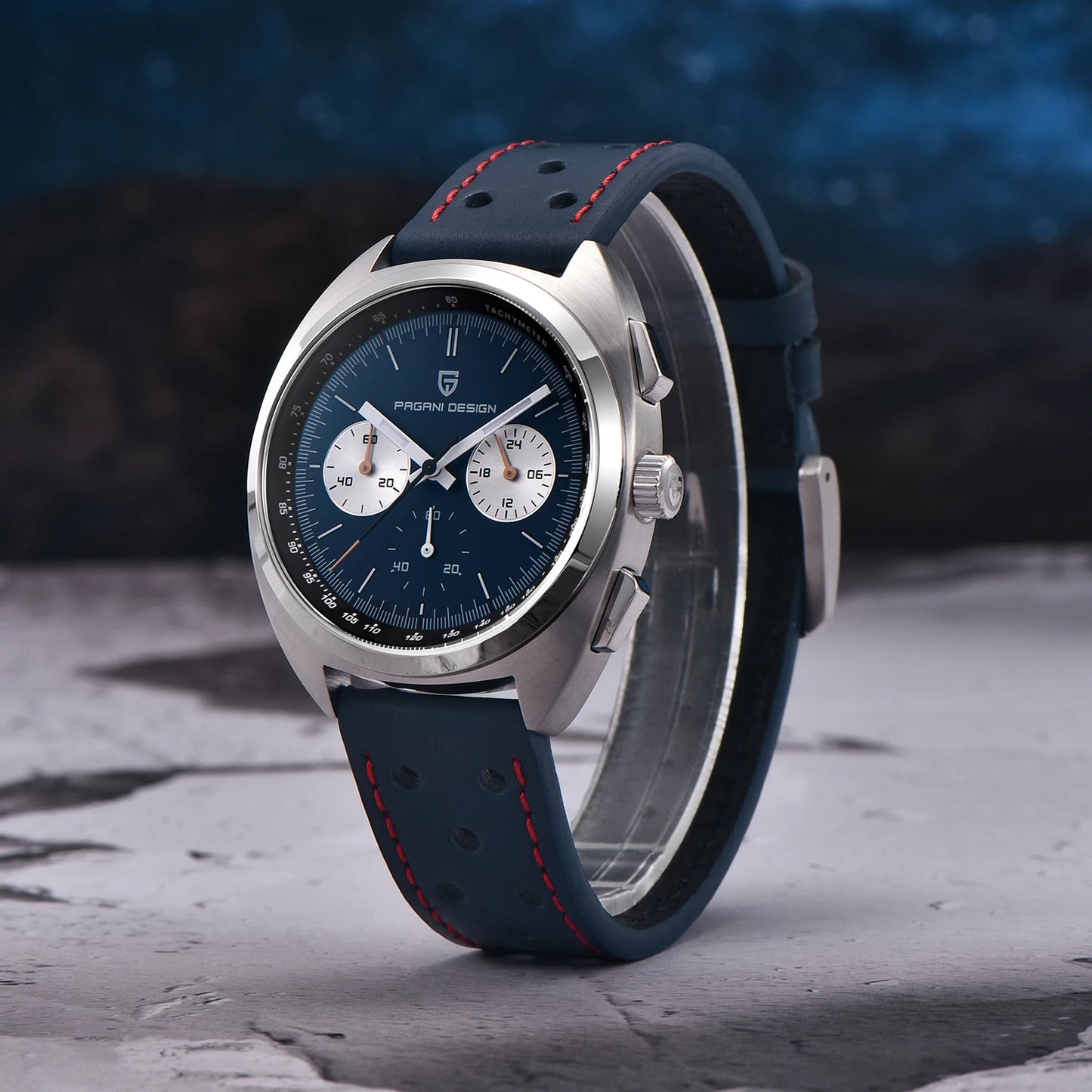 PAGANI DESIGN 2024 Retro Luxury,Chronograph VK63 Quartz,AR Sapphire Waterproof Leather