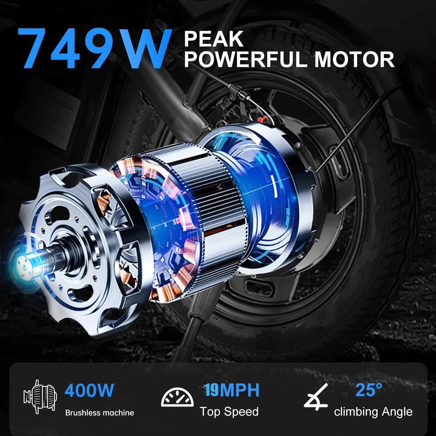 Adult folding electric bicycle, 400W high-speed 48V detachable battery, 14 inch double brake