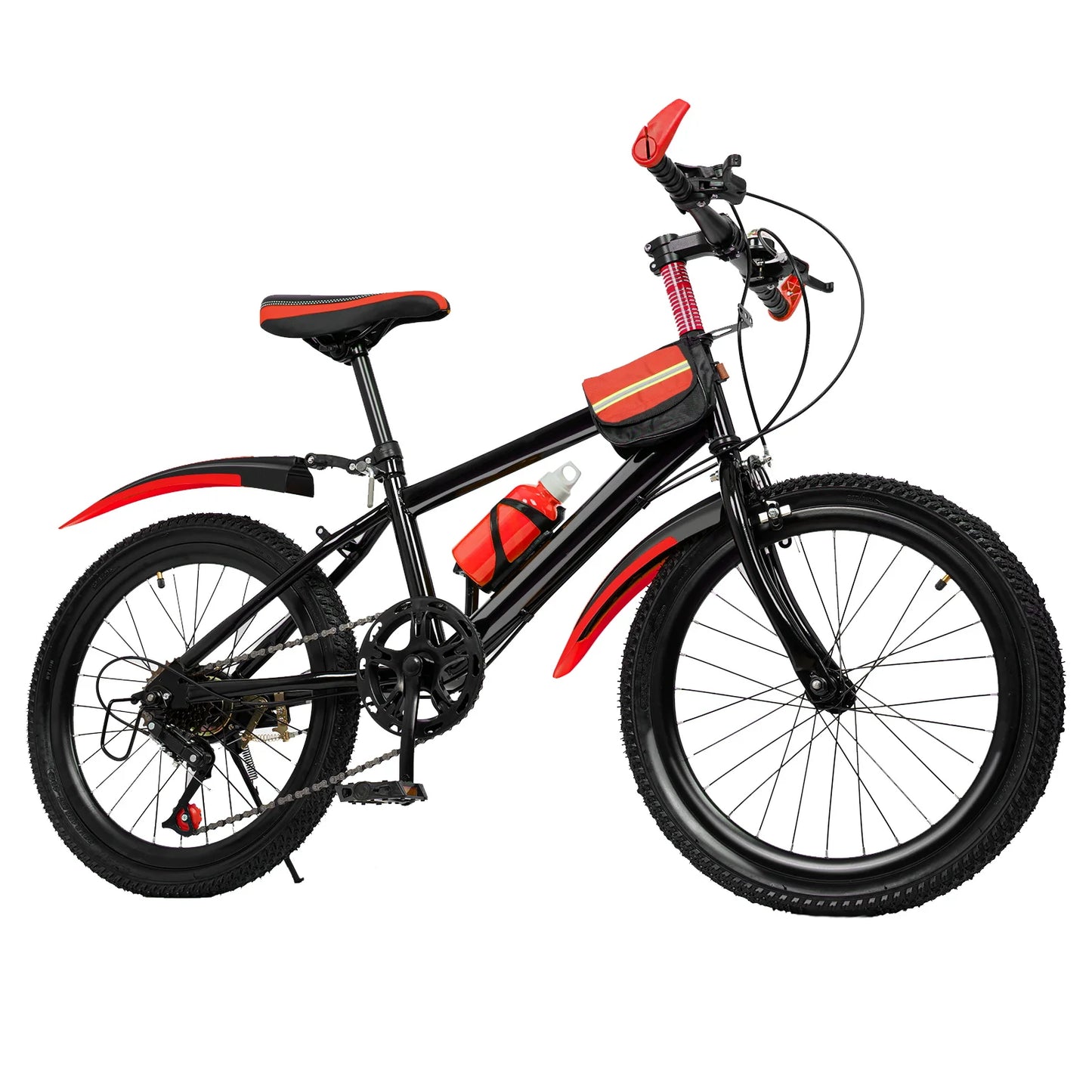 20" Mountain Bike 7 Speeds Kids Bicycle Dual-Disc Brakes Height Adjustable MTB Boys Girls