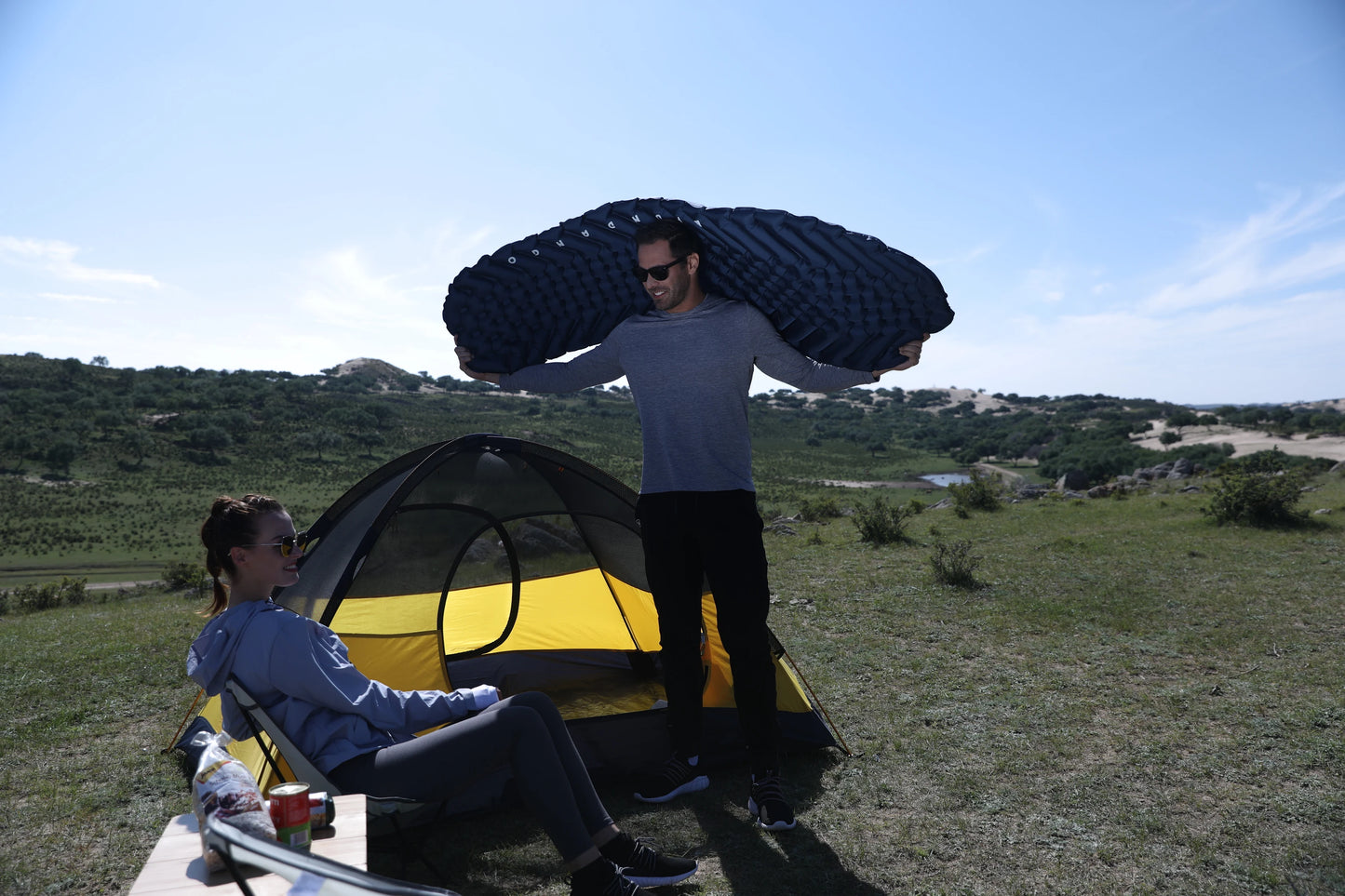 Single inflatable cushion sleeping pad, backpack camping, ultra-light, waterproof and portable