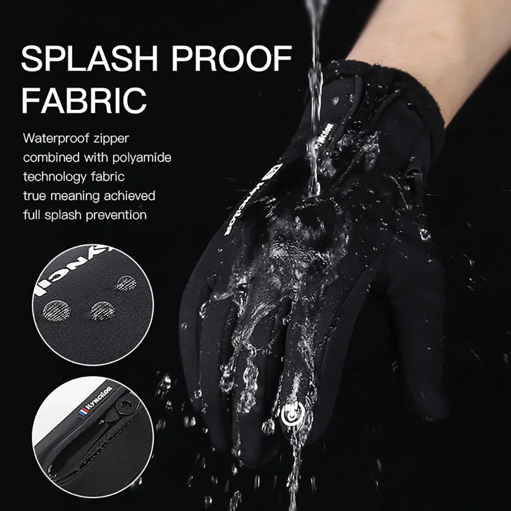 Cycling Gloves Touchscreen Full Finger Winter, Waterproof Guantes Bike Skiing Motorcycle Riding,etc