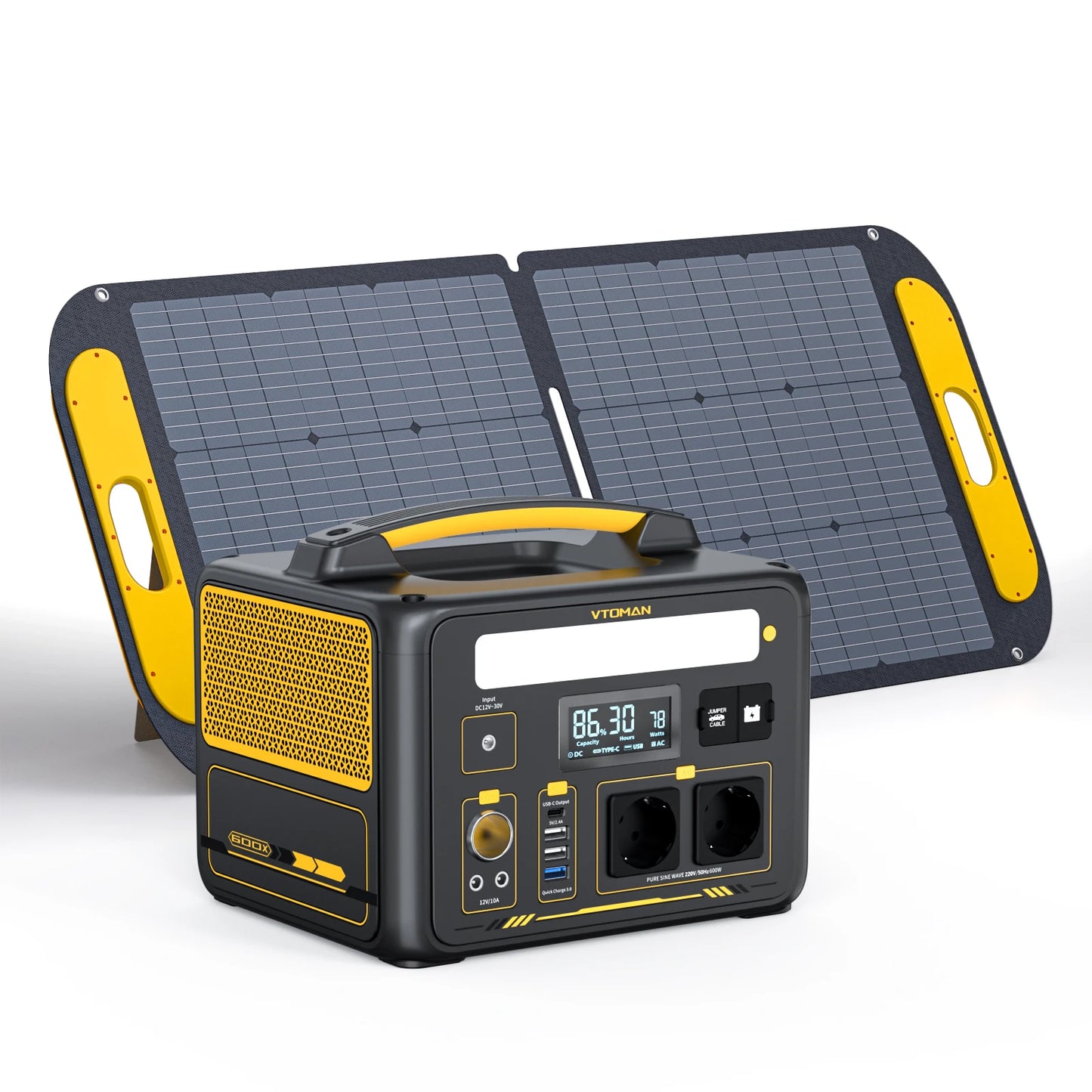 600X with 110W Solar Panel included,600W 299Wh LiFePO4 Solar Charger
