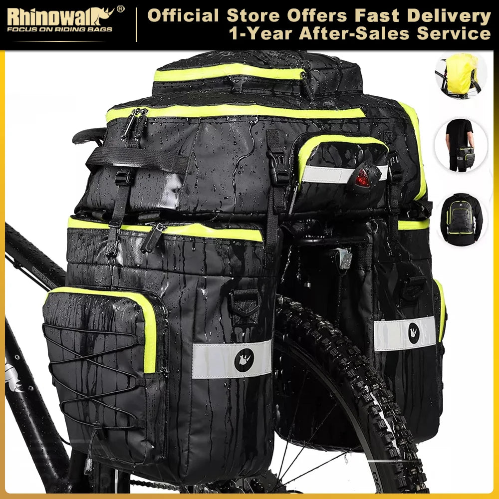 Rhinowalk Bike Trunk Bag 3 in 1 Big Capacity, Double Side Rear Rack Seat, city,travel,mountain