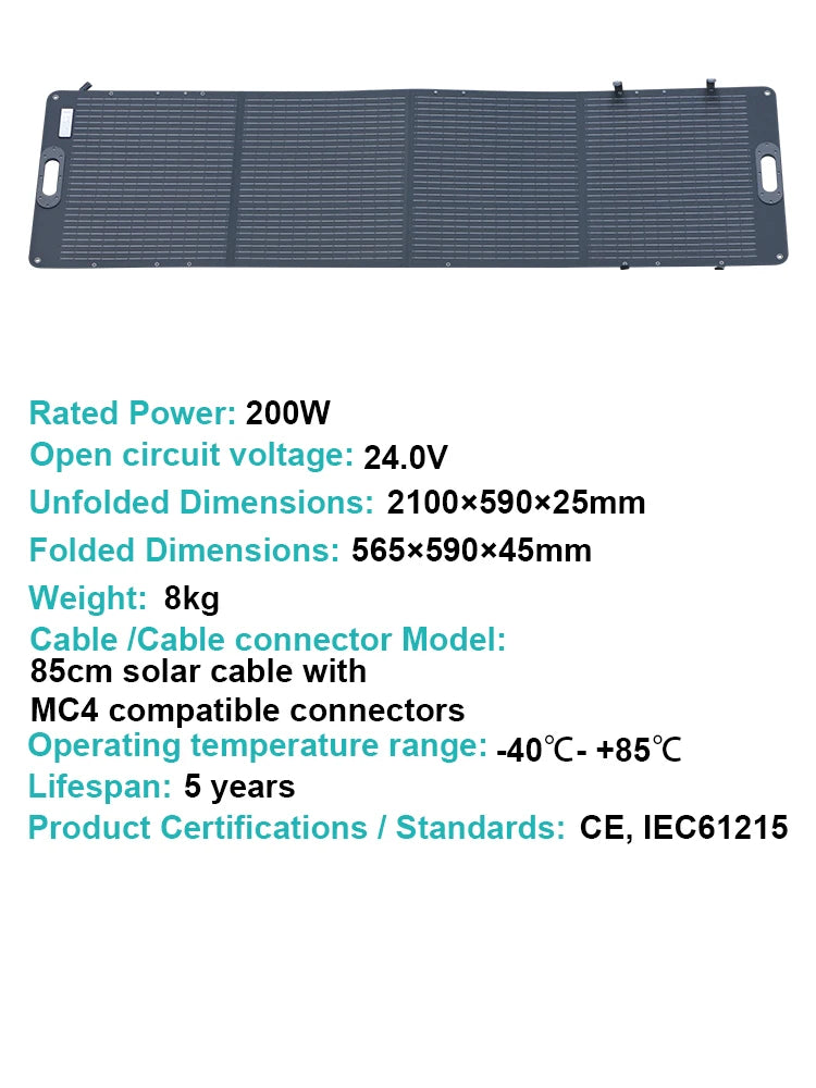 2600W 2048WH Portable Solar Generator 200W ETFE Solar Panel 1000W 500W LifePo4 Power Station